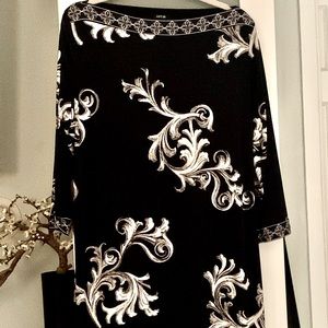 APT 9 Navy And White Boatneck Tunic Dress XL